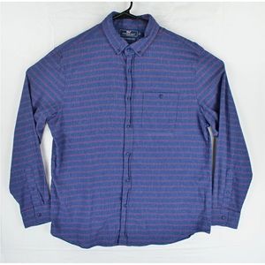 Vineyard Vines Slim Longshore Shirt Men's Blue Striped Long Sleeve